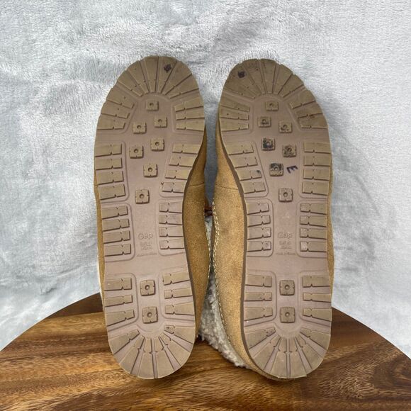 Gap Booties Womens US 10 Brown Faux Suede Lace Up Sherpa Lined Chukka Ankle - Picture 7 of 14